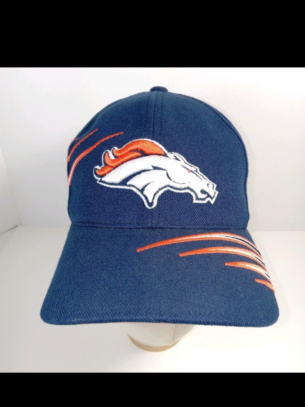 Vtg Denver Broncos Hat Annco Embroidered Logo NFL Football Cap Navy/Orange